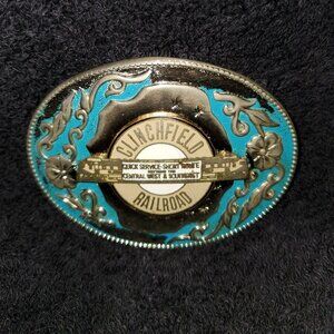 CLINCHFIELD RAILROAD VINTAGE EMPLOYEE BELT BUCKLE CIRCA 1972 ISSUE, ERWIN TN.